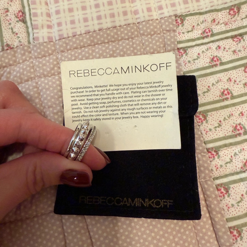 Rebecca Minkoff Silver Ring set